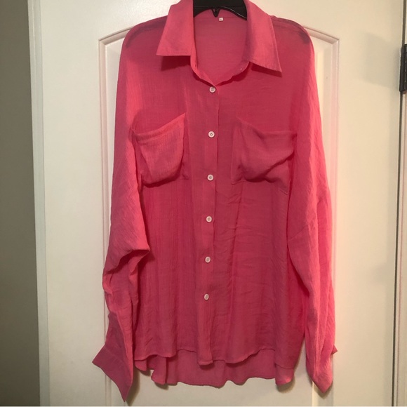 Tops - Pink Button Down Shirt - L